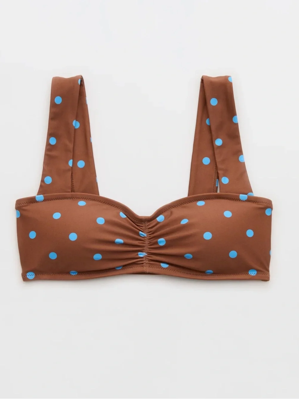 Aerie Ruched Wide Strap Bandeau Bikini Top
